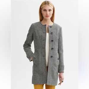 Banana Republic Wool  Trench coat Gray and Black  Size M